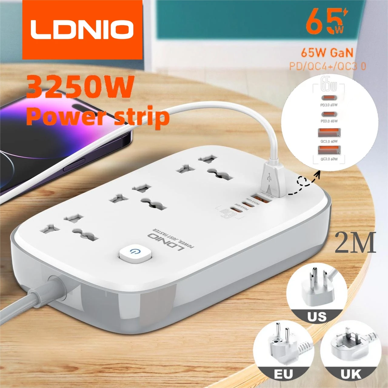 Smart Plug Surge Protector - LDNIO Stop Kontak Universal dengan Pengisi