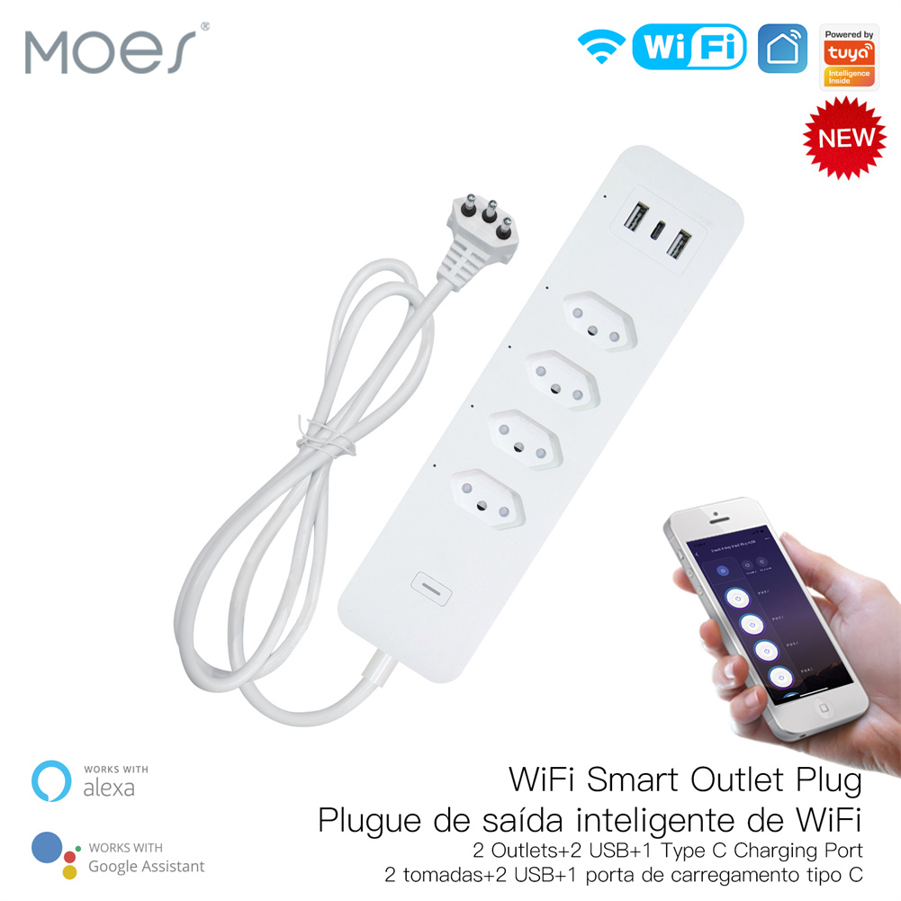 Smart Plug Surge Protector - WiFi Brasil pelindung lonjakan listrik pintar