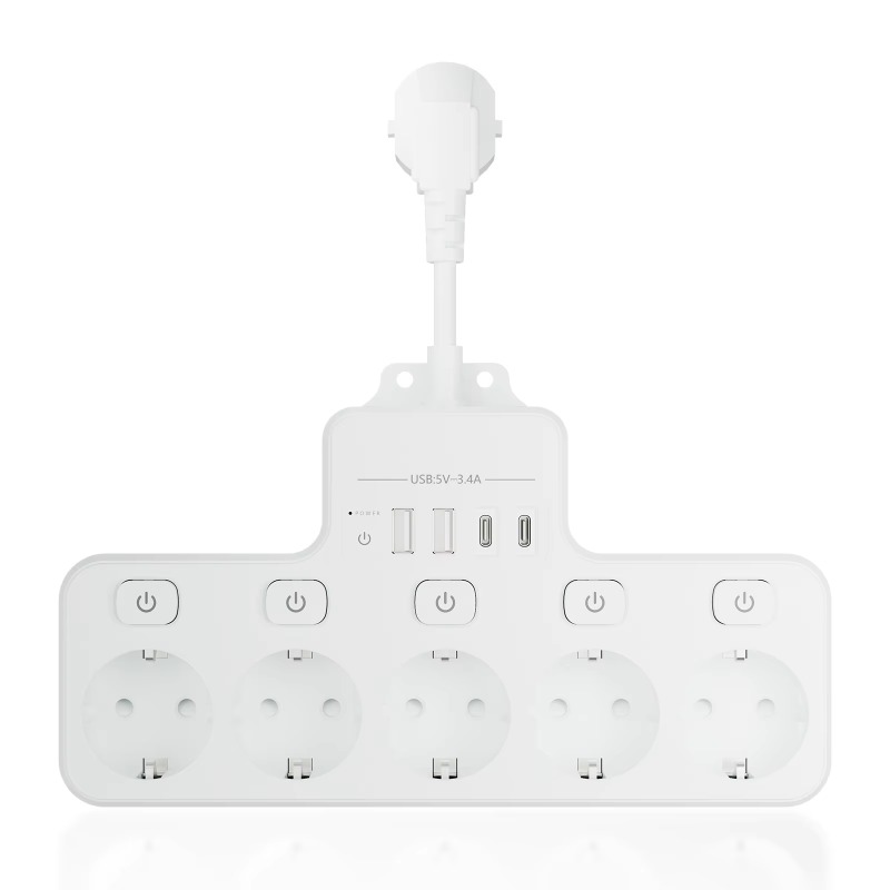 Smart Power Strip 4 Outlet Usb - Stopkontak Multi-Fungsi Standar EU dengan Kabel