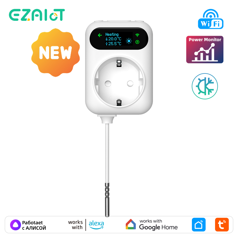 Smart Socket 16A Tuya App - Stopkontak termostat pintar Tuya wifi 16A