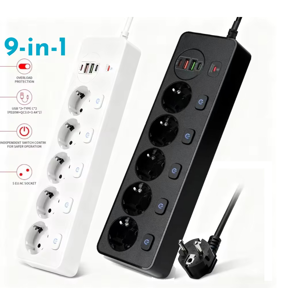 Smart Power Strip 4 Outlet Usb - Stop Kontak Listrik Pintar EU KR