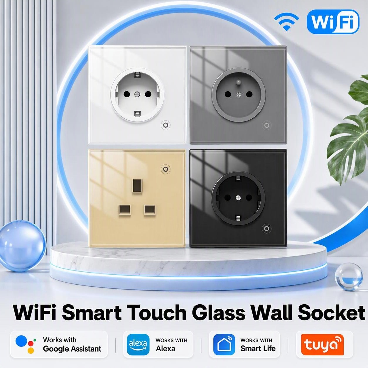 Smart Socket 16A Tuya App - Stop Kontak Dinding Pintar WiFi Tuya