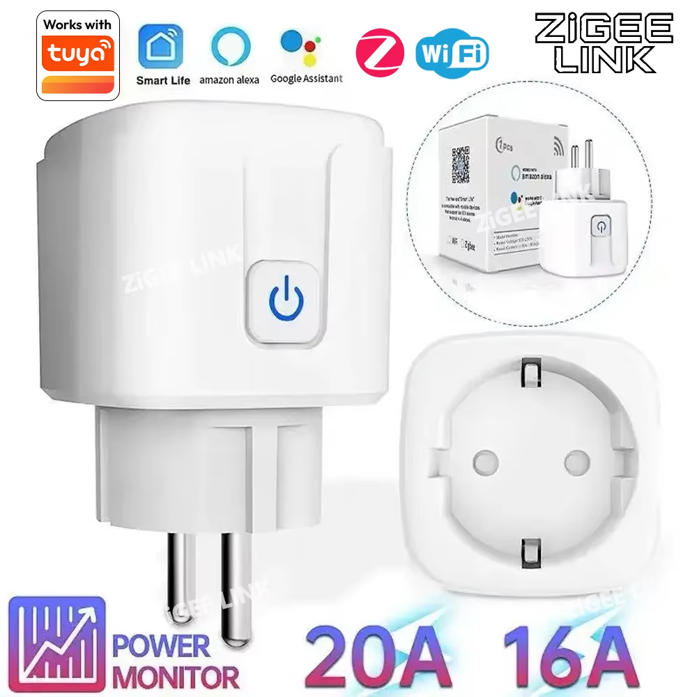 Smart Socket 16A Tuya App - WiFi Smart Plug EU 16/20A Soket
