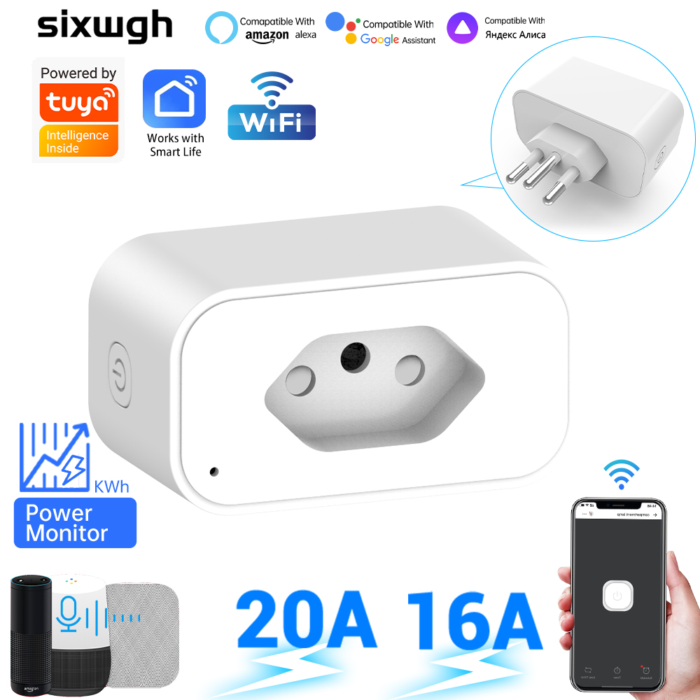Smart Socket With Timer Countdown - Tuya WiFi Smart Socket Brazil Plug