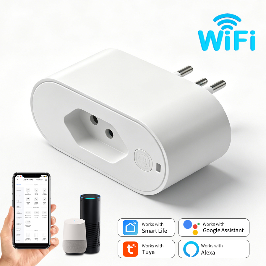 Smart Socket 16A Tuya App - Soket Tuya WiFi Brazil 16A dengan