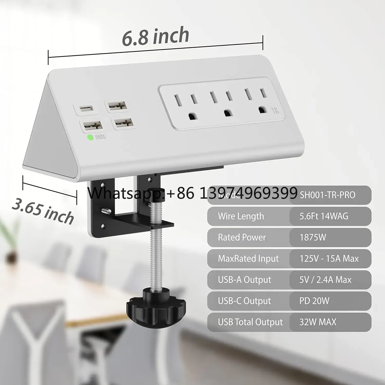 Power Bar Meja dengan PD 20W U - Smart Power Strip 4 Outlet Usb ulasan dan harga