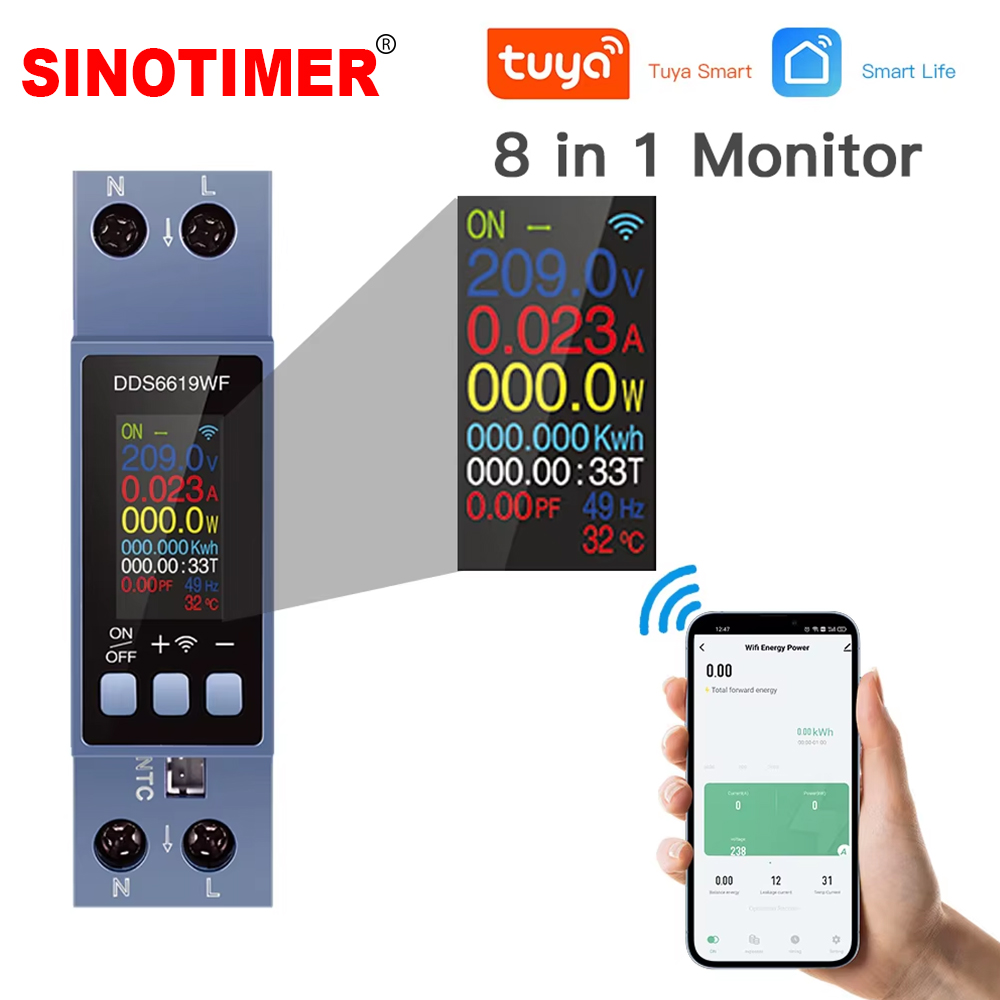 Meteran Daya 8 in 1 WiFi Tuya  - Energy Meter Din Rail Wifi ulasan dan harga
