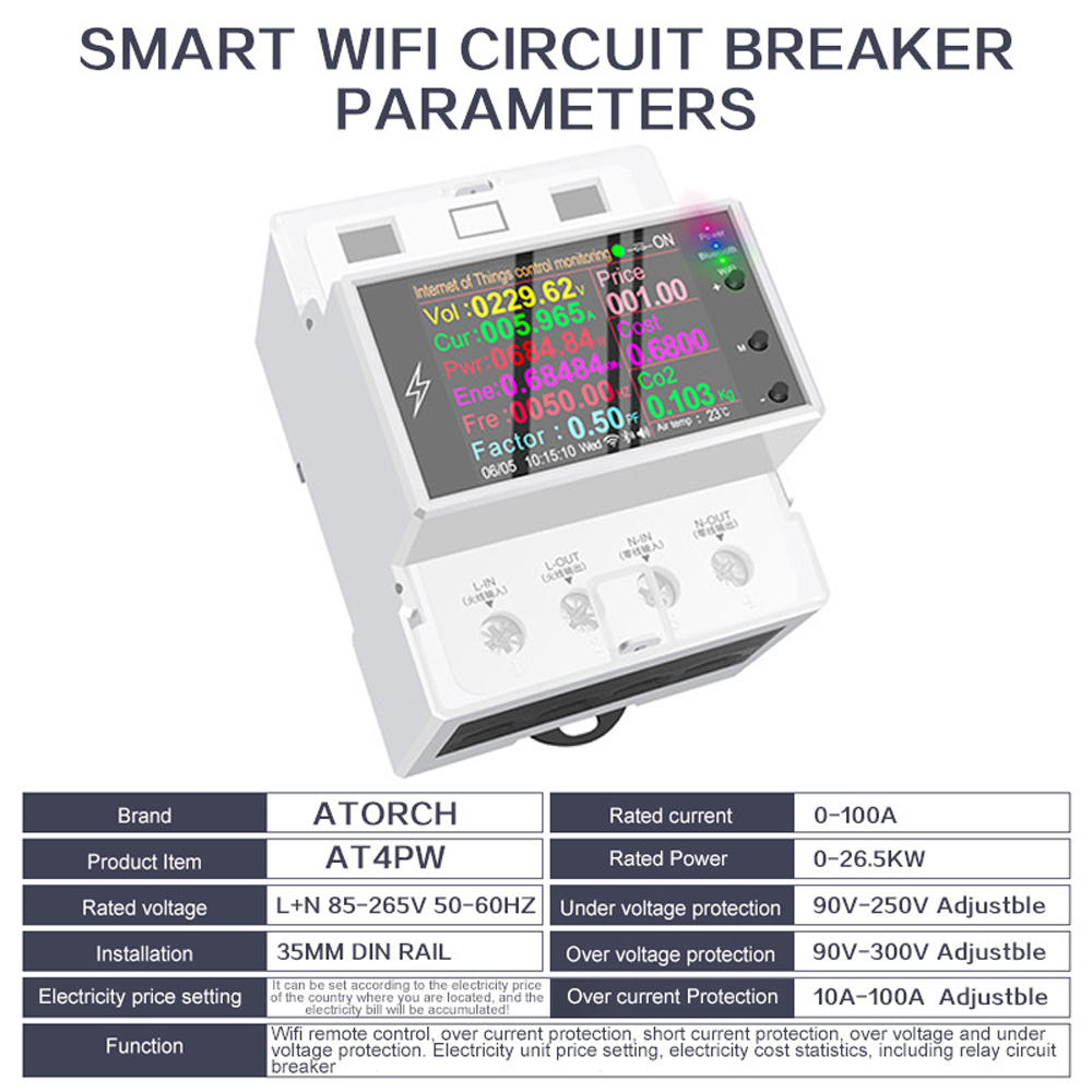 AT4PW meteran energi pintar re - Energy Meter Din Rail Wifi ulasan dan harga
