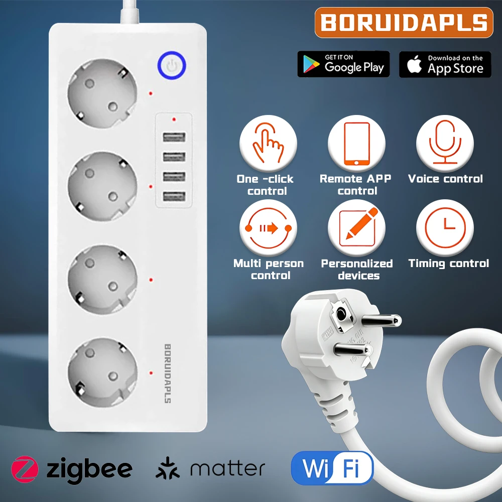 BORUIDAPLS ZigBee Matter WiFi  - Smart Plug Matter Thread ulasan dan harga