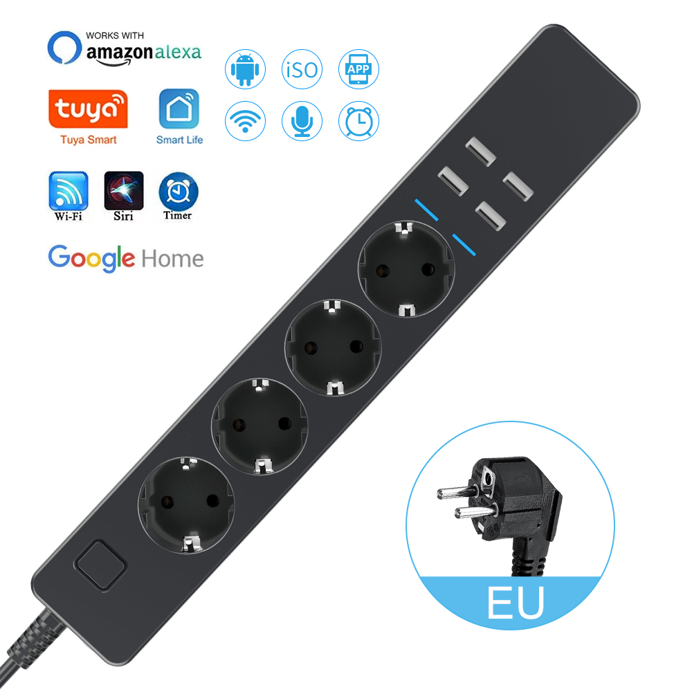 Stop Kontak Pintar Wifi 1.8M 3 - Smart Power Strip 4 Outlet Usb ulasan dan harga