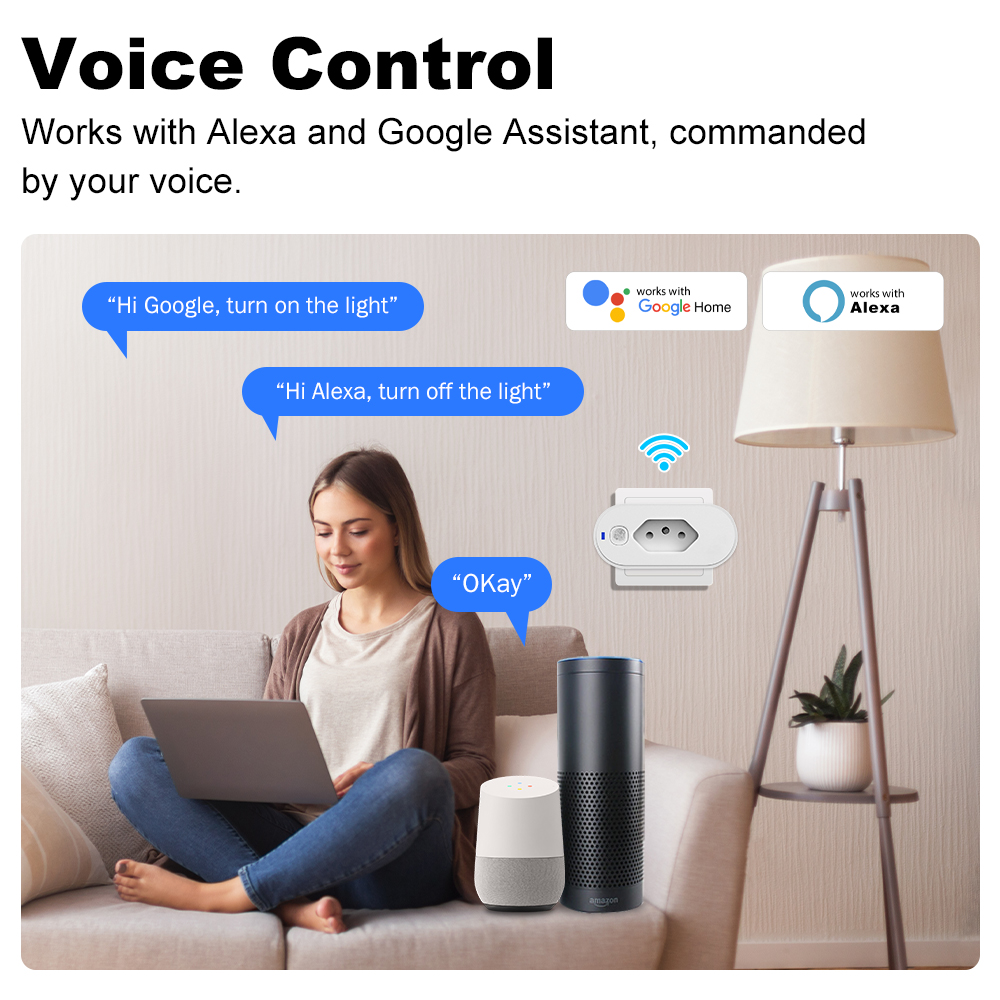 Stop Kontak Pintar Wifi Brasil - Smart Socket 16A Tuya App ulasan dan harga