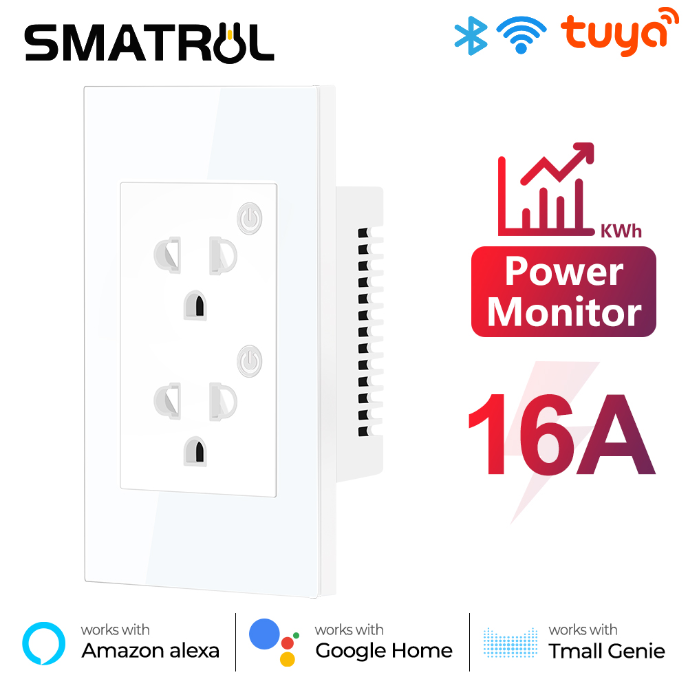 16A Tuya WiFi Bluetooth US EU  - Smart Plug Energy Monitoring Wifi ulasan dan harga