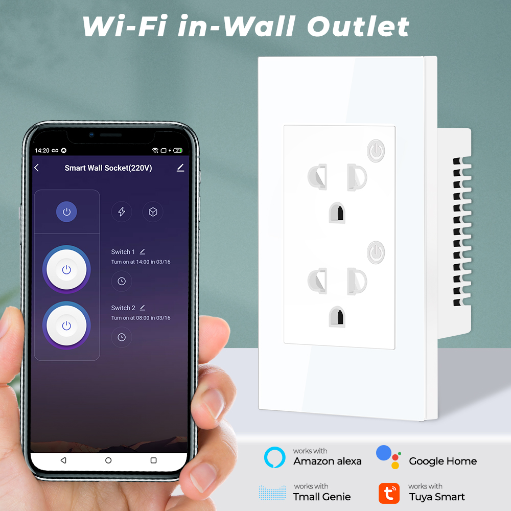 16A Tuya WiFi Bluetooth US EU  - Smart Plug Energy Monitoring Wifi ulasan dan harga