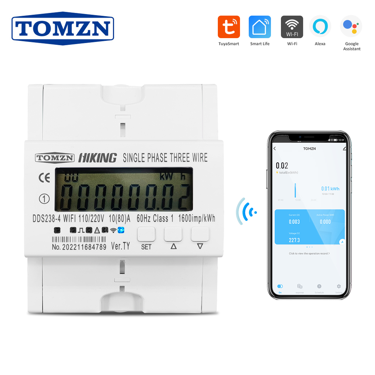 TOMZN 2 Fase 110V+110V 60Hz 80 - Energy Meter Din Rail Wifi ulasan dan harga