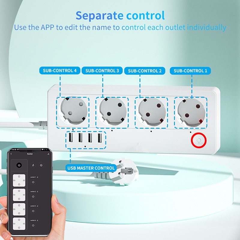 Stop Kontak Pintar WiFi ZigBee - Smart Power Strip 4 Outlet Usb ulasan dan harga
