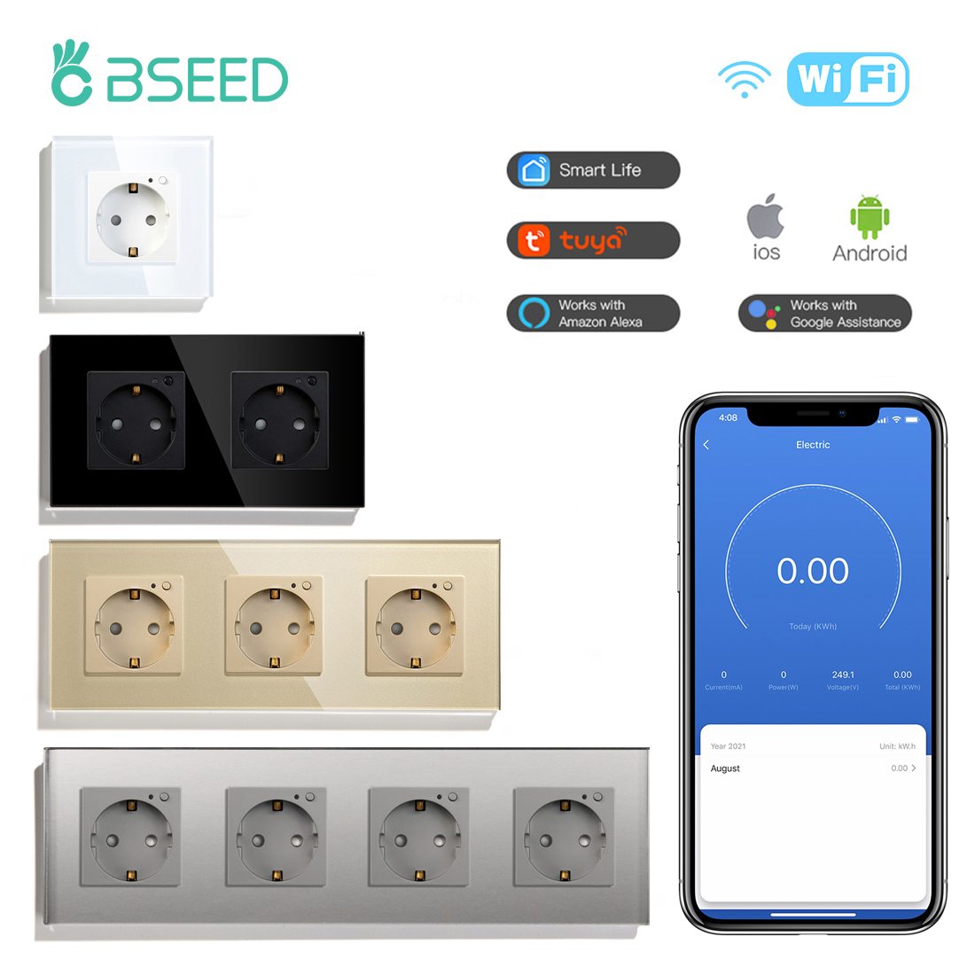 BSEED EU Steker Stop Kontak Pi - Smart Plug Energy Monitoring Wifi ulasan dan harga