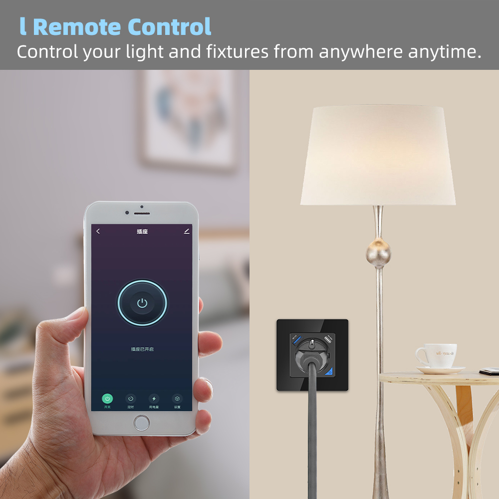 Coswall Alice Glass Zigbee Tuy - Smart Plug Zigbee 16A ulasan dan harga