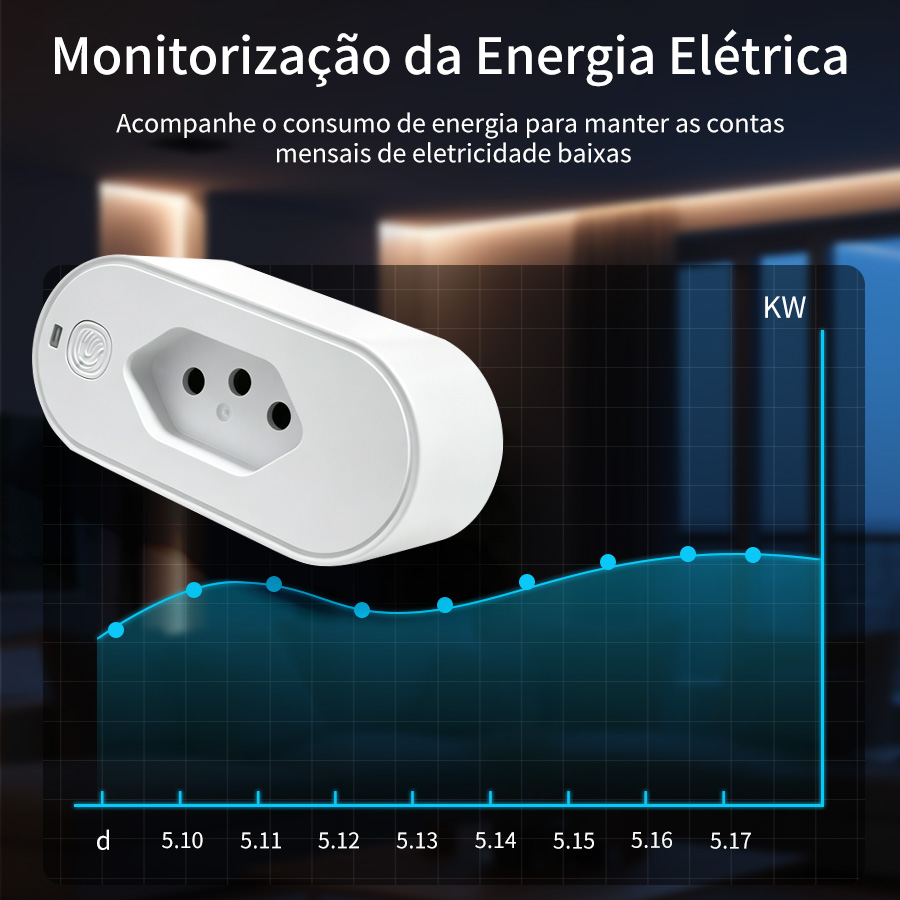 Soket Tuya WiFi Brazil 16A den - Smart Socket 16A Tuya App ulasan dan harga