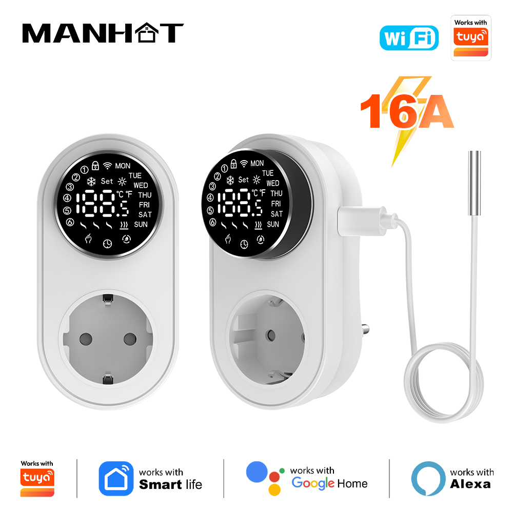 MANHOT Soket Termostat Pintar  - Smart Socket 16A Tuya App ulasan dan harga