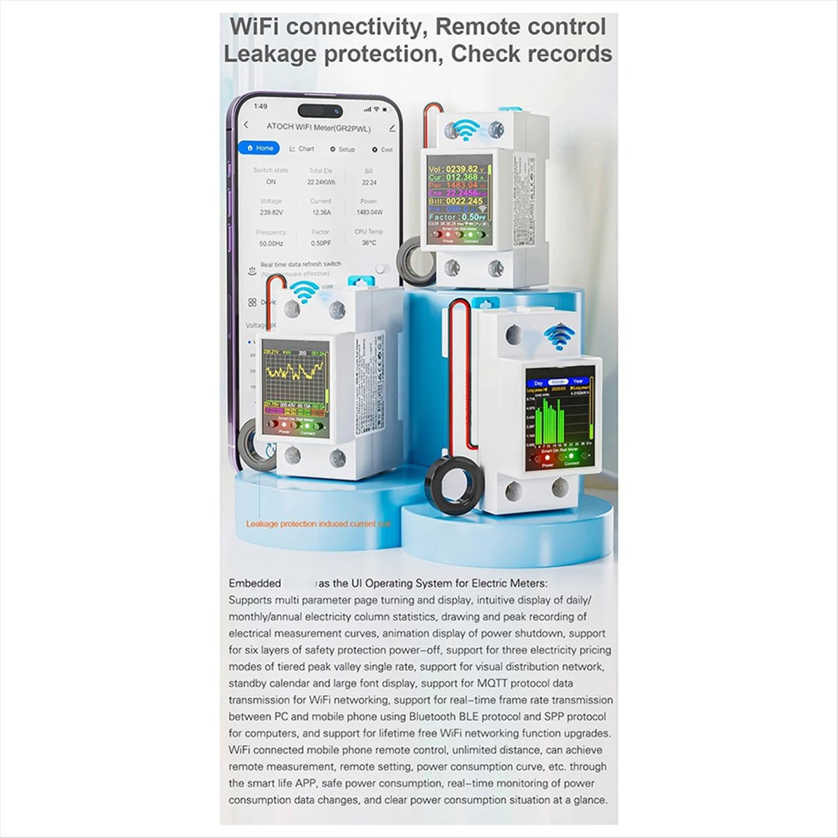 Meter Energi Cerdas Din Rail W - Energy Meter Din Rail Wifi ulasan dan harga